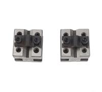 Due coppie di messa a terra a forma di V con set di morsetti per ispezioni meccaniche precise a 90 gradi e uso in officina, costruite in acciaio per utensili temprato