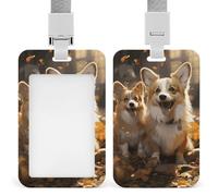 Due Corgis Porta badge professionale verticale con cordino Custodia protettiva impermeabile per carta d'identità per ufficio Porta carte d'identità trasparente per infermiere, dottori e insegnanti