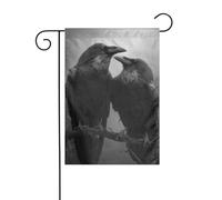 Due corvi su ramo Dark Fantasy Gothic Garden Flag 30x45cm verticale double face fattoria vacanze decorazioni esterne bandiera cortile