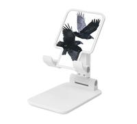 Due corvi volanti Uccelli Pieghevole Supporto per Cellulare Angolo Regolabile Altezza Desktop Portatile Cellulare Culla Compatibile Con Tutti Gli Smartphone Bianco Stile