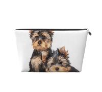 Due cuccioli di Yorkshire Terrier, Borsa da toilette Borsa per trucco Borsa per cosmetici Borsa da toilette da viaggio portatile