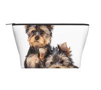 Due cuccioli di Yorkshire Terrier, Borsa da toilette Borsa per trucco Borsa per cosmetici Borsa da toilette da viaggio portatile