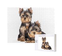 Due cuccioli di Yorkshire Terrier,Puzzle in legno da 500 pezzi, gioco di famiglia, puzzle per adulti e adolescenti, decorazioni per la casa