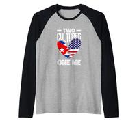 Due Culture One Me American Cuban Cuba Heritage Maglia con Maniche Raglan