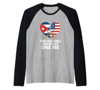 Due Culture One Me Divertente Cuban American Maglia con Maniche Raglan