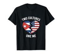 Due Culture One Me Funny Cuban American Heritage Maglietta