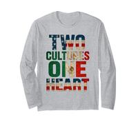 Due Culture Un Cuore Metà Americano Metà Messicana USA Messico Maglia a Manica