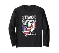 Due Culture Un Cuore Radici messicane messicane Americane Maglia a Manica