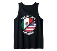 Due Culture Un Cuore USA Messico Bandiera Unity Art Donne Uomini Canotta