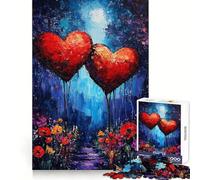 Due cuori nella notte - Puzzle da 1000 pezzi per adulti e ragazzi - Allenamento mentale - Evasione serena - Taglio laser - Un bel regalo (38x26cm)