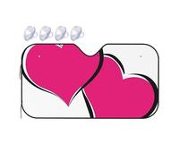 Due cuori rosa stampati parabrezza auto parasole parasole auto parasole parabrezza anteriore parasole parasole pieghevole per mantenere il vostro veicolo fresco