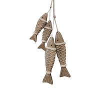 Due decorazioni da parete pesci in legno per tema costiero per arredo casa e bag