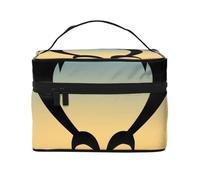 Due delfini che saltano a forma di cuore, borsa da viaggio per il trucco da donna, grande organizer per cosmetici
