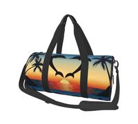 Due delfini che saltano a forma di cuore, Borsone da viaggio di grande capacità Borsa rotonda Borsa da viaggio sportiva Borsa da viaggio Borsa da fitness