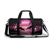 Due delfini tramonto palme stampate palestra sport borsa da viaggio borse da viaggio borse da weekend leggeri per uomo donna, Stile:, 17.7in/9in/9in, MHXYZHW