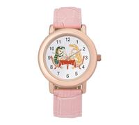 Due dinosauri che giocano a scacchi orologio da polso da donna personalizzato moda cinturino morbido regali per compleanni San Valentino