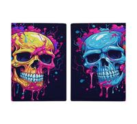 Due diversi teschi porta passaporto ultra sottile in pelle PU organizer per documenti da viaggio compatto premium internazionale per passaporto americano copertura per donne uomini