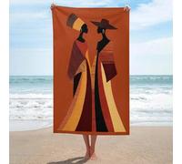 Due donne africane che indossano cappello minimalista telo mare in microfibra senza sabbia grandi asciugamani da doccia multiuso assorbente per bagno piscina 130 x 80 cm