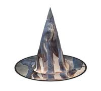 Due elefanti che giocano a cappello da strega di Halloween, costumi di Halloween per donne e uomini, cappelli da strega