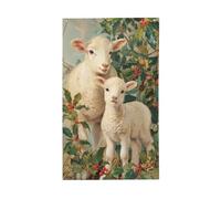 Due eleganti bandiere bianche per la casa del cortile dell'albero, 0,9 x 1,5 m, striscione di auguri con occhielli per interni ed esterni, decorazioni per la casa