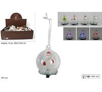 DUE ESSE CHRISTMAS SRL AMPOLLA Vetro con SOGG Natalizi E Luce 6cm