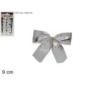 DUE ESSE CHRISTMAS SRL Fiocchi 9cm Argento 6pz MO000048B $$, Come Foto, Taglia Unica