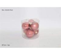 DUE ESSE CHRISTMAS SRL L.Vetro LUC/OPAC Rosa A. Sfere 10cm 6pz, Come Foto, Taglia Unica