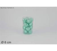 DUE ESSE CHRISTMAS SRL L.Vetro LUC/OPAC Verde Sfere 6cm 16pz, Come Foto, Taglia Unica