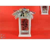 DUE ESSE CHRISTMAS SRL Lanterna Legno P/Candela 46cm Bianco, Come Foto, Taglia Unica