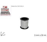 DUE ESSE CHRISTMAS SRL NASTRIN.Metal.SILV5MMx30MT Art. 30051000, Come Foto, Taglia Unica