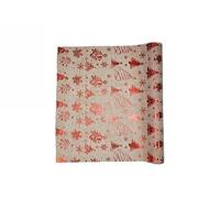 DUE ESSE CHRISTMAS SRL Rotolo Juta 48x270cm Decoro Rosso $$, Come Foto, Taglia Unica