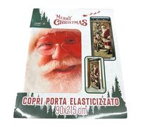 Due Esse di. srl Copri Porta Elasticizzato Natalizio 90x215 cm Babbo Natale e Renna per Porta da Interno o Esterno