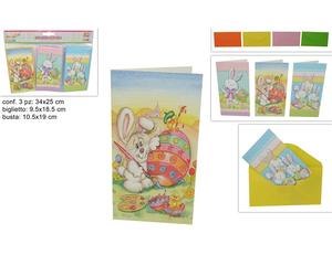 DUE ESSE DISTRIBUZIONI Biglietti Auguri Pasquali Set 3 Pz