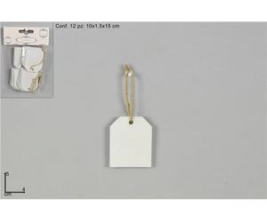 DUE ESSE DISTRIBUZIONI Etichette Legno 5 x 4 Cm Bianche 12 Pz