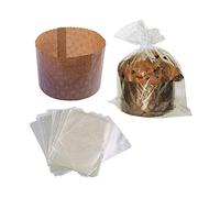 DUE ESSE S.N.C. DI SABATINI ALDO & C. Kit 20 Forme per PANETTONE + 20 Sacchetti in PLP da CM 32 X 45
