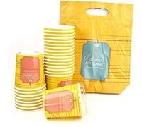 DUE ESSE S.N.C. DI SABATINI ALDO & C. Kit PZ 25 Busta Termica + PZ 25 Barattolo Termico CC 500 con Coperchio VASETTO per Gelato E Yogurt