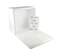 DUE ESSE S.N.C. DI SABATINI ALDO & C. PZ 1 SCATOLA TERMICA PICCOLA BIANCA QUADRATA 36 X 36 ALTA CM 20 + COPERCHIO + 1 BUSTA GHIACCIO GEL PER CONSERVAZION RIUTILIZZABILE