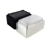 DUE ESSE S.N.C. DI SABATINI ALDO & C. PZ 50 PORTA SUSHI RETTANGOLARE NERO (168 mm X 117 mm X H 50 mm) CIRCA 8/10 PORZIONI CON COPERCHIO PER ASPORTO SUSHI, RISO, SASHIMI, PESCE E SALMONE (50)