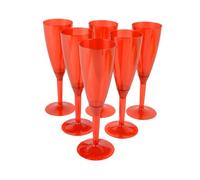DUE ESSE S.N.C. DI SABATINI ALDO PZ 50 CALICE FLUTE CHAMPAGNE BICCHIERI ROSSI GLITTERATI PROSECCO TRASPARENTI PER APERITIVO APERICENA MONOUSO