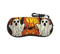 Due fantasmi spaventosi con zucca Halloween occhiali portatile caso luce occhiali da sole borsa occhiali da sole caso