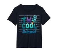 Due Fantastici per la Scuola Ice Pop Summer Learning Fun Maglietta, Donna Plus-Size, Nero, 3X