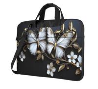 Due Farfalle E Fiori Borsa Del Computer Portatile Borsa Del Computer 15.6 Pollice Borse Imbottito Della Copertura Del Manicotto Per