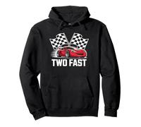 Due Fast 2nd Birthday Cute Race Sports Car Design Felpa con Cappuccio