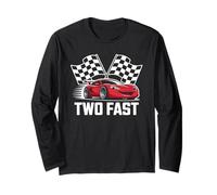 Due Fast 2nd Birthday Cute Race Sports Car Design Maglia a Manica