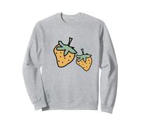 Due Fragole Arancia Frutta Cibo Disegno Divertimento Felpa