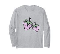 Due Fragole Rosa Cibo Frutta Disegno Divertente Maglia a Manica