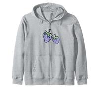 Due Fragole Viola Frutta Cibo Disegno Divertente Felpa con Cappuccio
