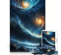 Due galassie in collisione puzzle da 1000 pezzi per adolescenti, stimolante per la mente, rilassante per i momenti di relax, con taglio preciso e un regalo delizioso (38x26cm)