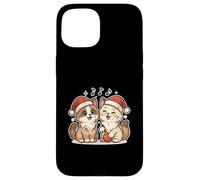 Due gatti di Babbo Natale con ornamento Custodia per iPhone 15