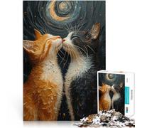 Due gatti Puzzle da 1000 pezzi per adulti Aiuta il cervello ad allenare i giocattoli che creano dipendenza per coltivare la pazienza Decorazioni e regali unici per la casa 38x26cm
